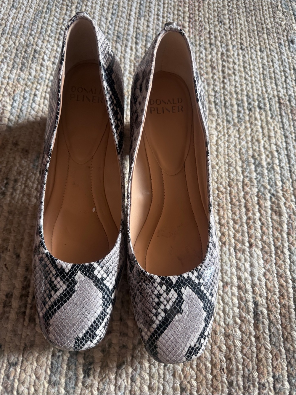 Donald J. Pliner Snake-Print Pumps in Black and White